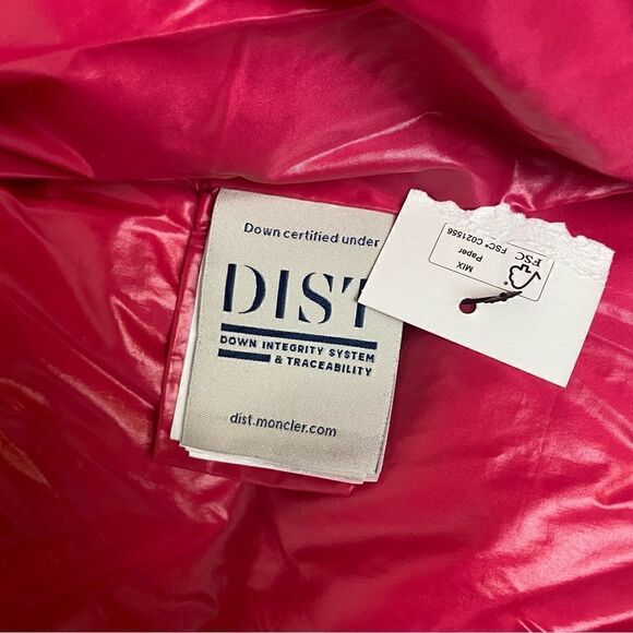 Moncler Caille Giubbotto Goose Down Jacket Pink Quilted Velvet Size 0 EUC - Picture 10 of 12